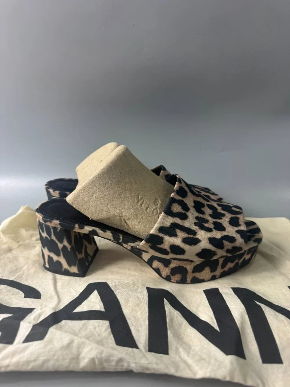 Ganni Leopard Platform Slides 38
